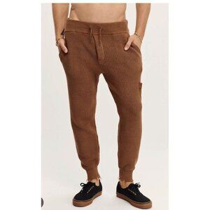SER.O.YA Jason Sweater Knit Jogger Pants Drawstring Mens Cognac Medium NWT F1